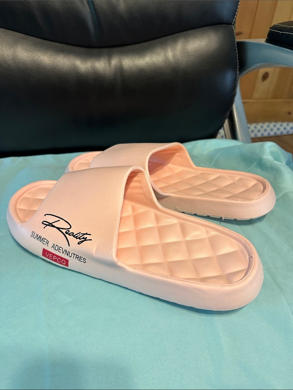 Women’s pink slip on sandals